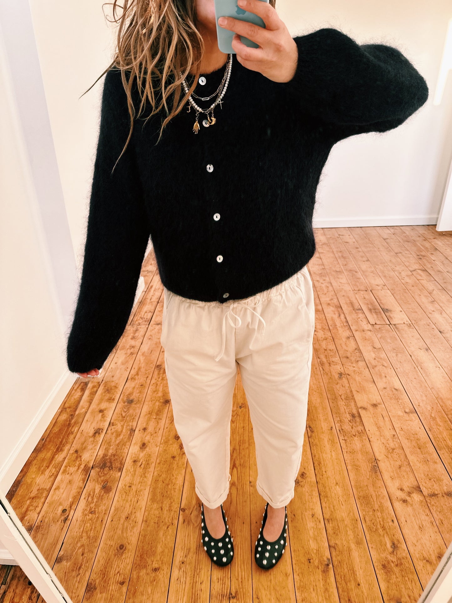 LOU - MOHAIR VEST ZWART