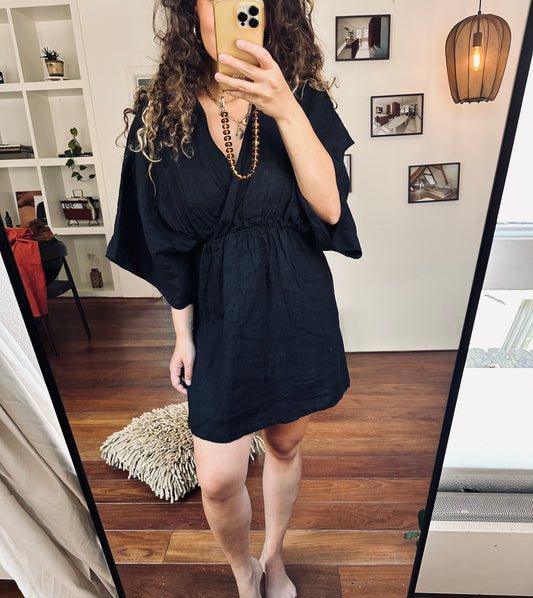 MOS - LINNEN JURK ZWART