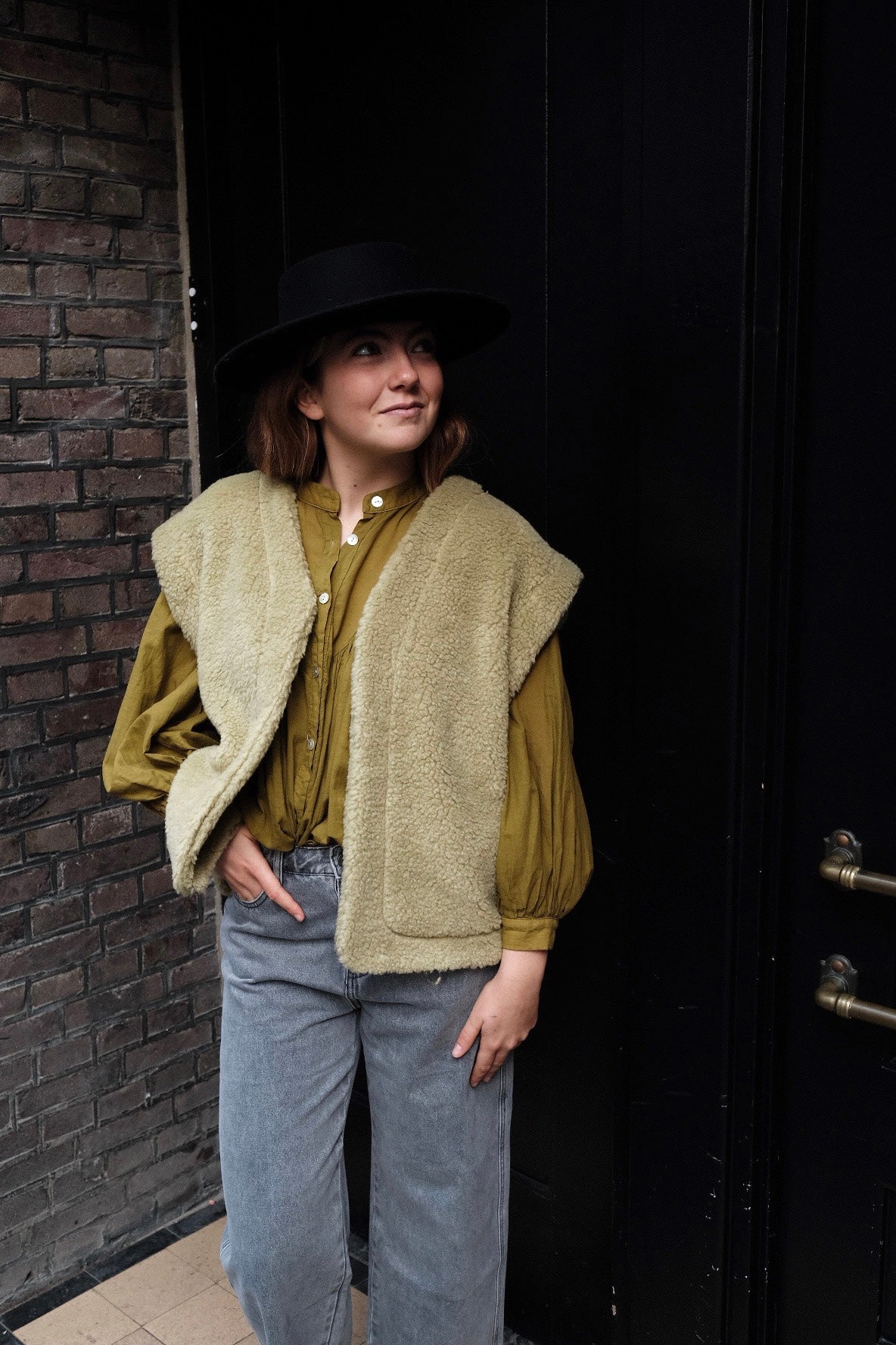 FLUFFY - GILET GROEN