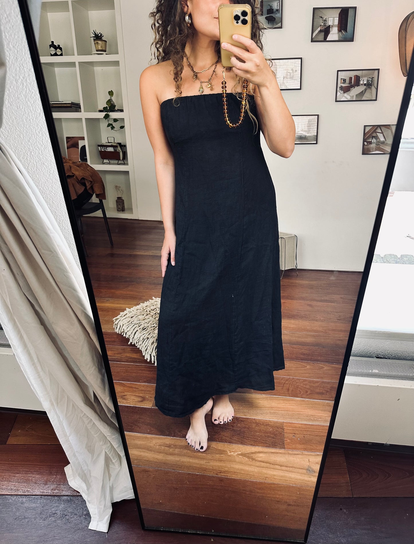 SEP - STRAPLESS JURK ZWART