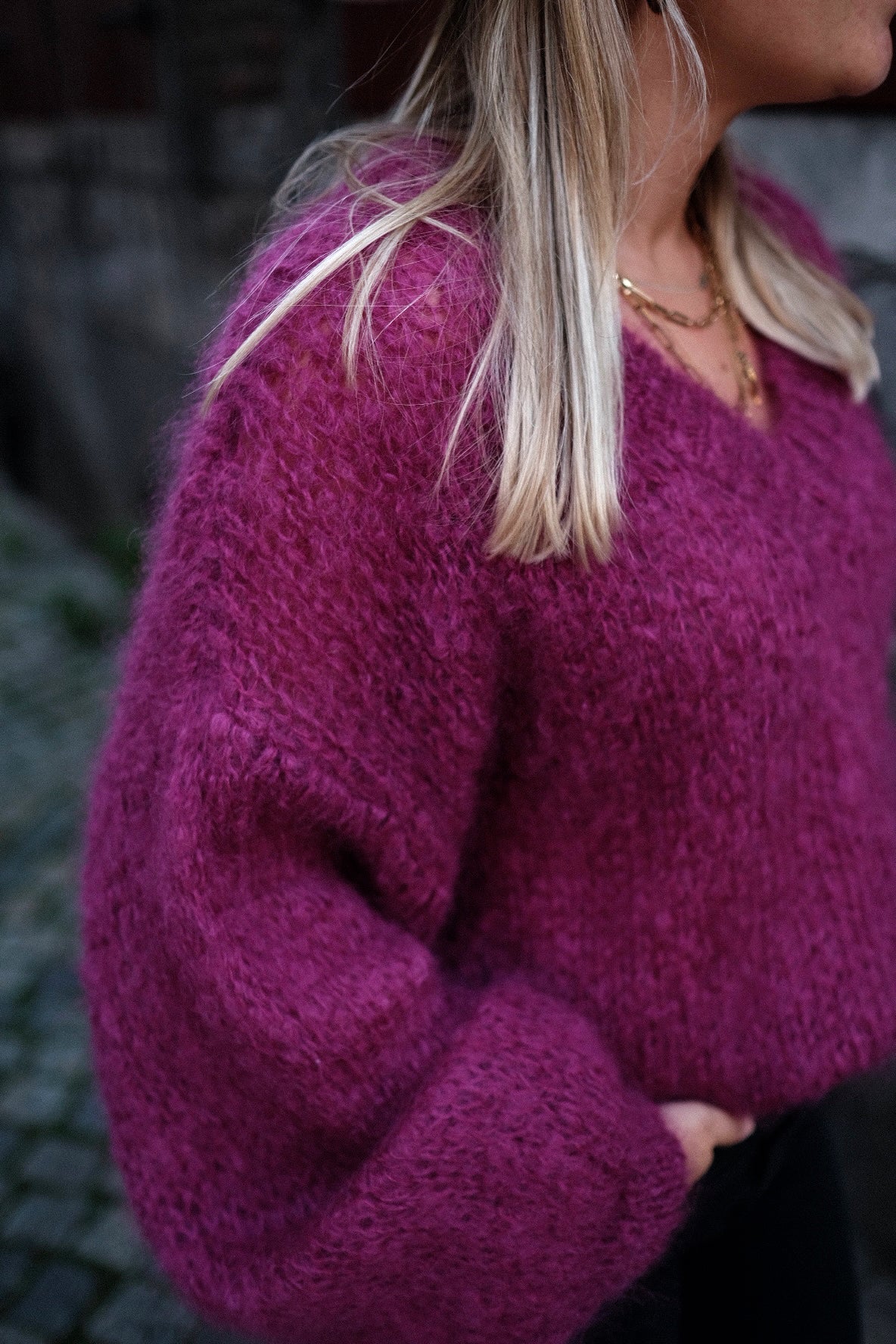 RAAN - MOHAIR GROFGEBREID FUCHSIA
