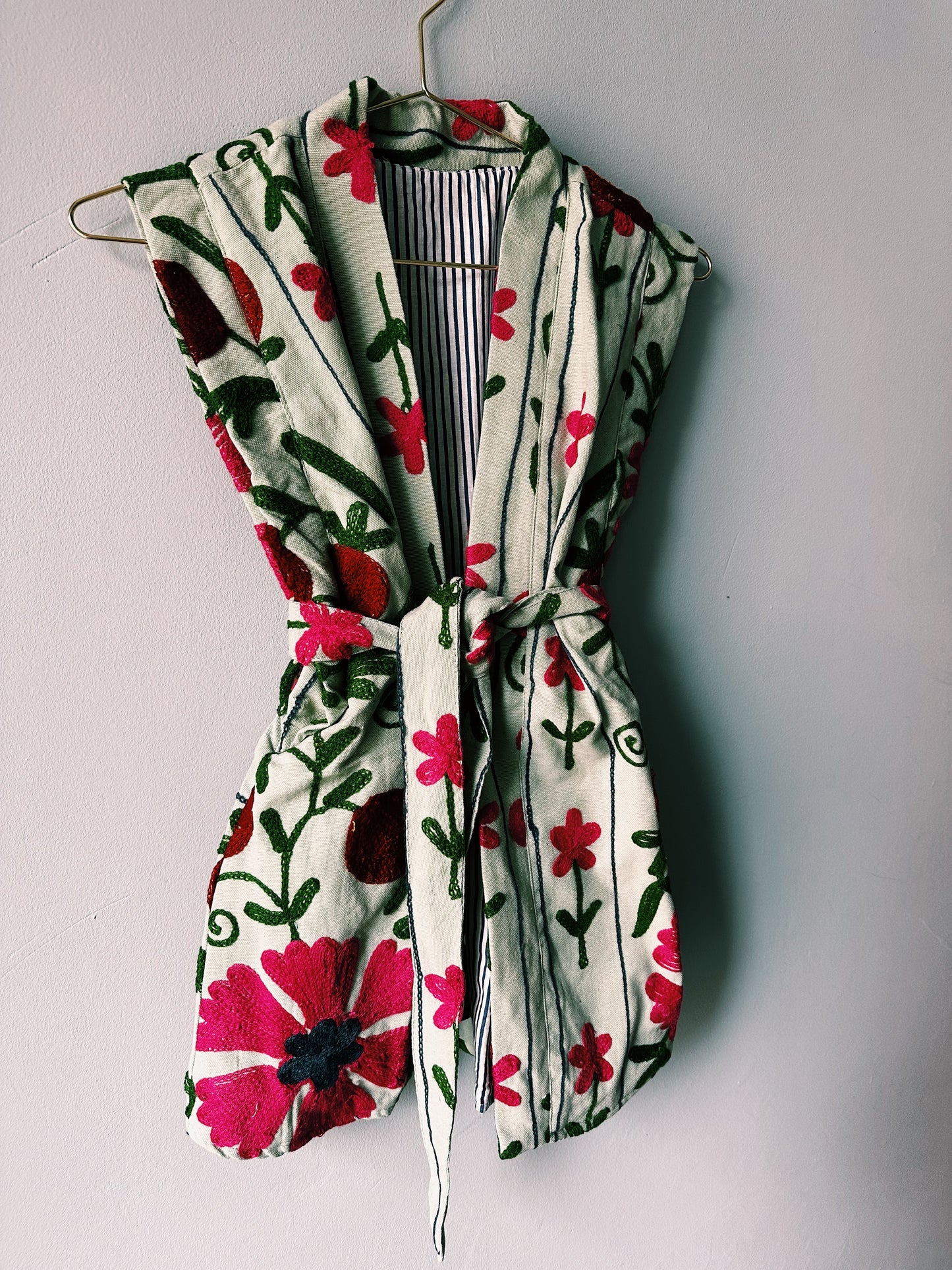 BLOEME - GILET MINT MET ROZE