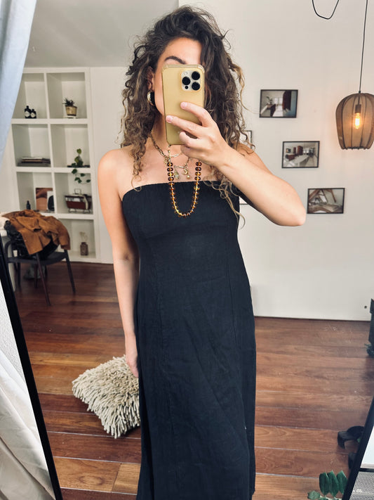 SEP - STRAPLESS JURK ZWART