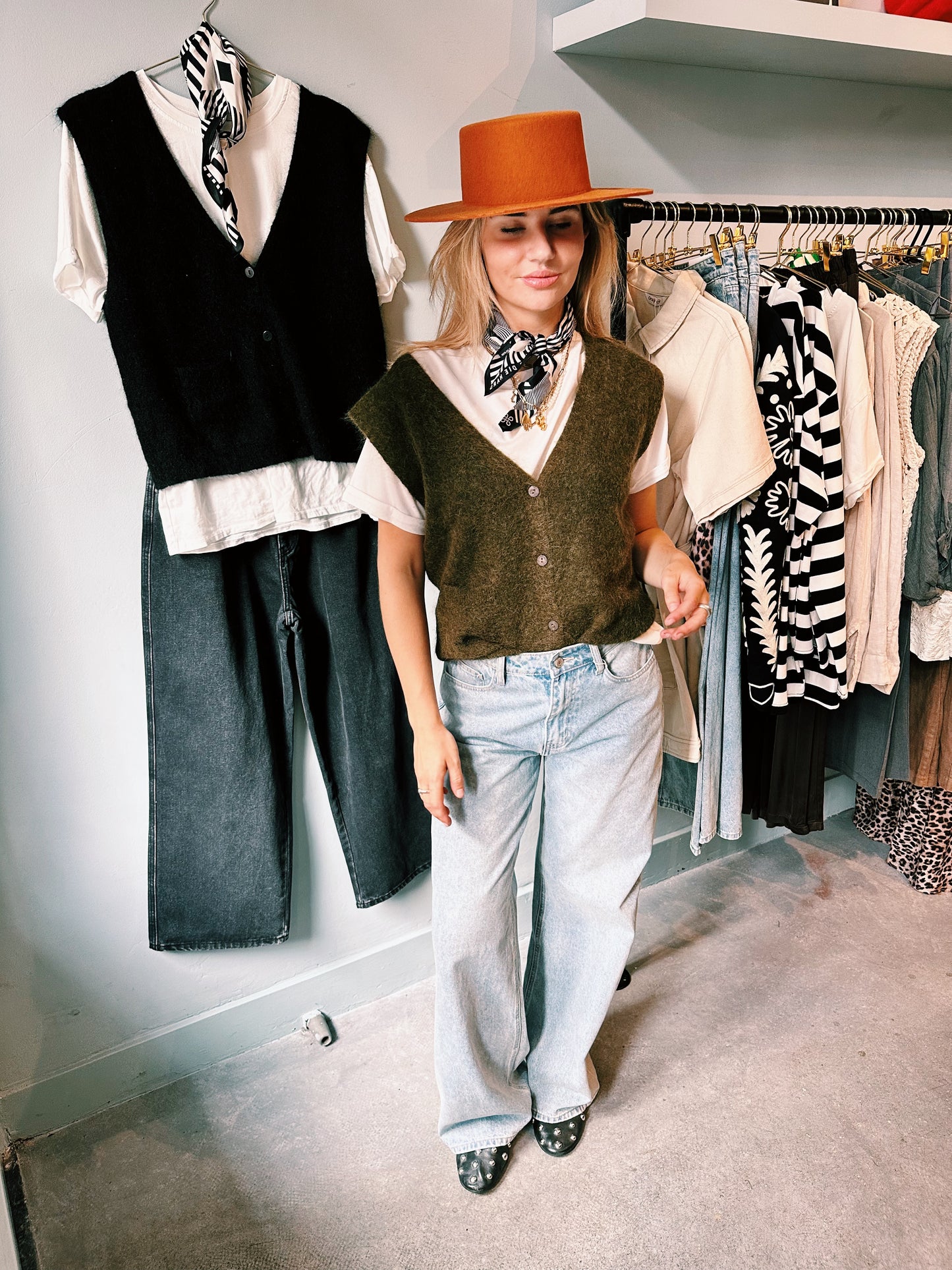 GILET - MOHAIR GROEN