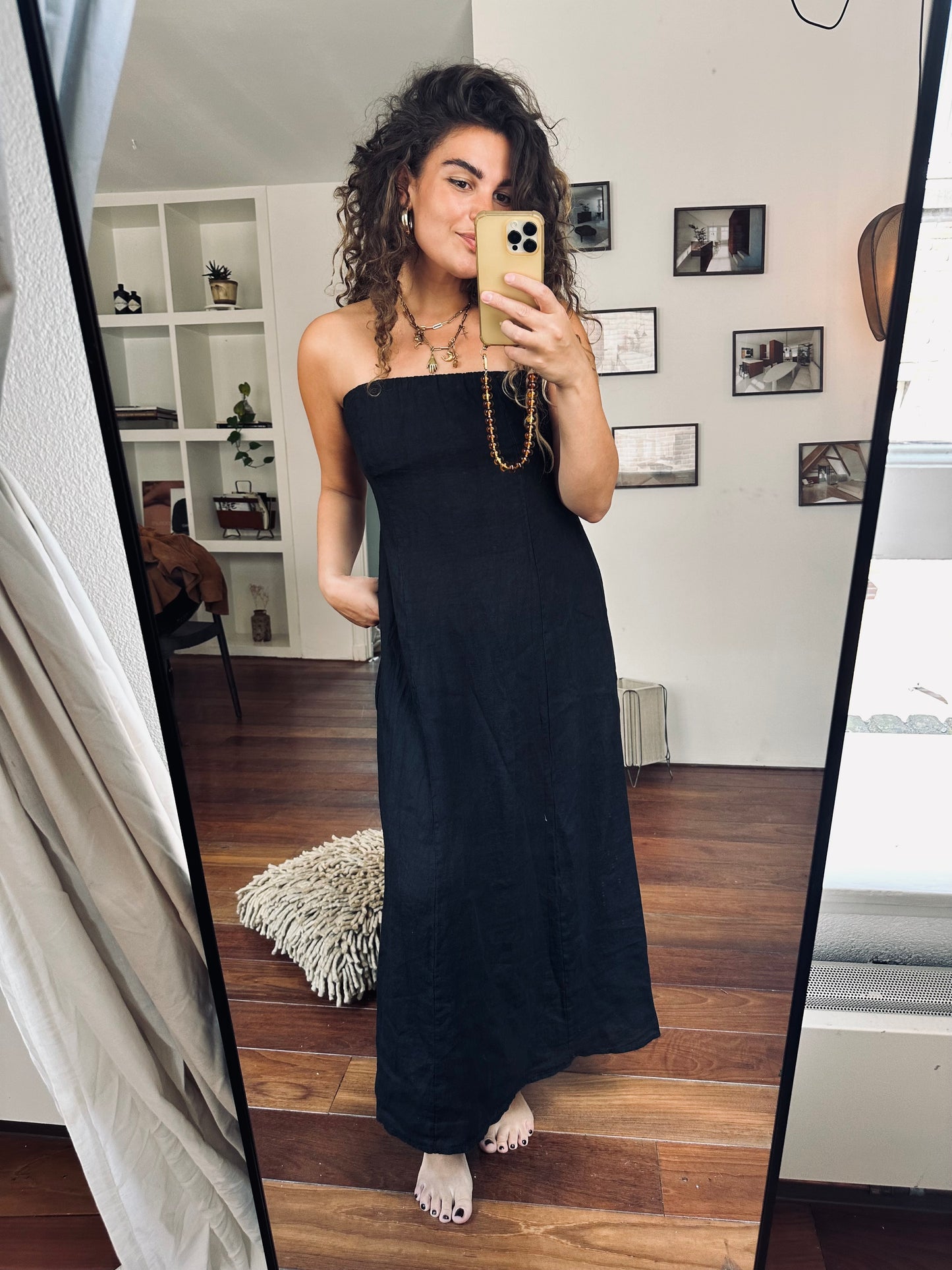 SEP - STRAPLESS JURK ZWART