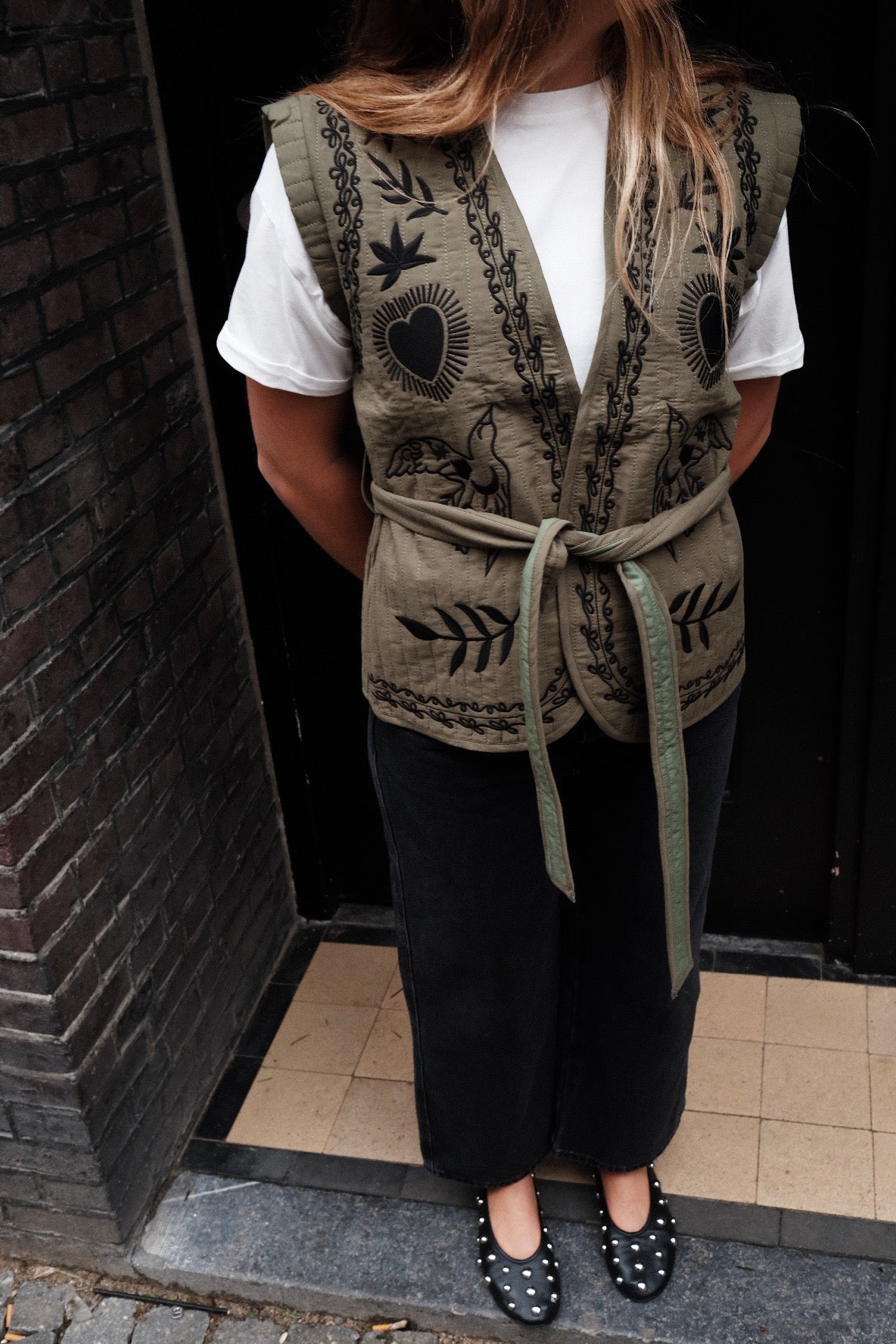 MARIE - GILET BORDUURSEL D.GROEN
