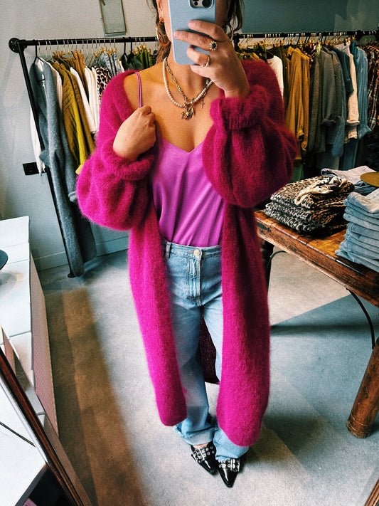 VEST - MOHAIR ROZE LANG