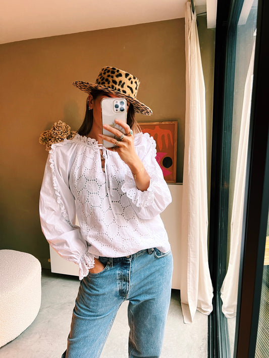 BLOUSE - WIT BRODERIE