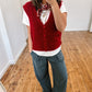 ROSA - MOHAIR GILET ROOD