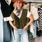 GILET - MOHAIR GROEN
