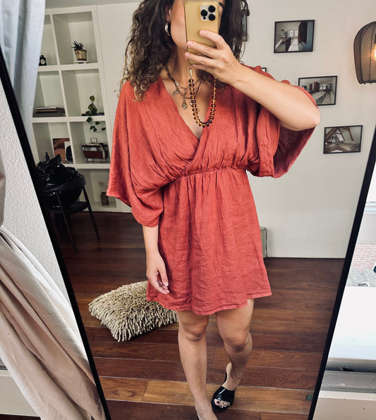 MOS - LINNEN JURK ROEST