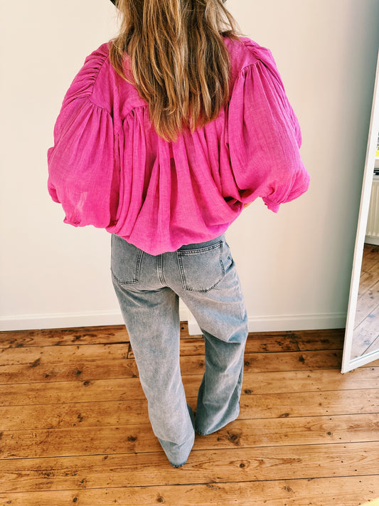 BLOUSE - FEE WIJDE MOUW ROZE