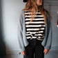 LIEN - GROFGEBREID VEST JEANSBLAUW