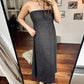 SEP - STRAPLESS JURK DONKERBRUIN