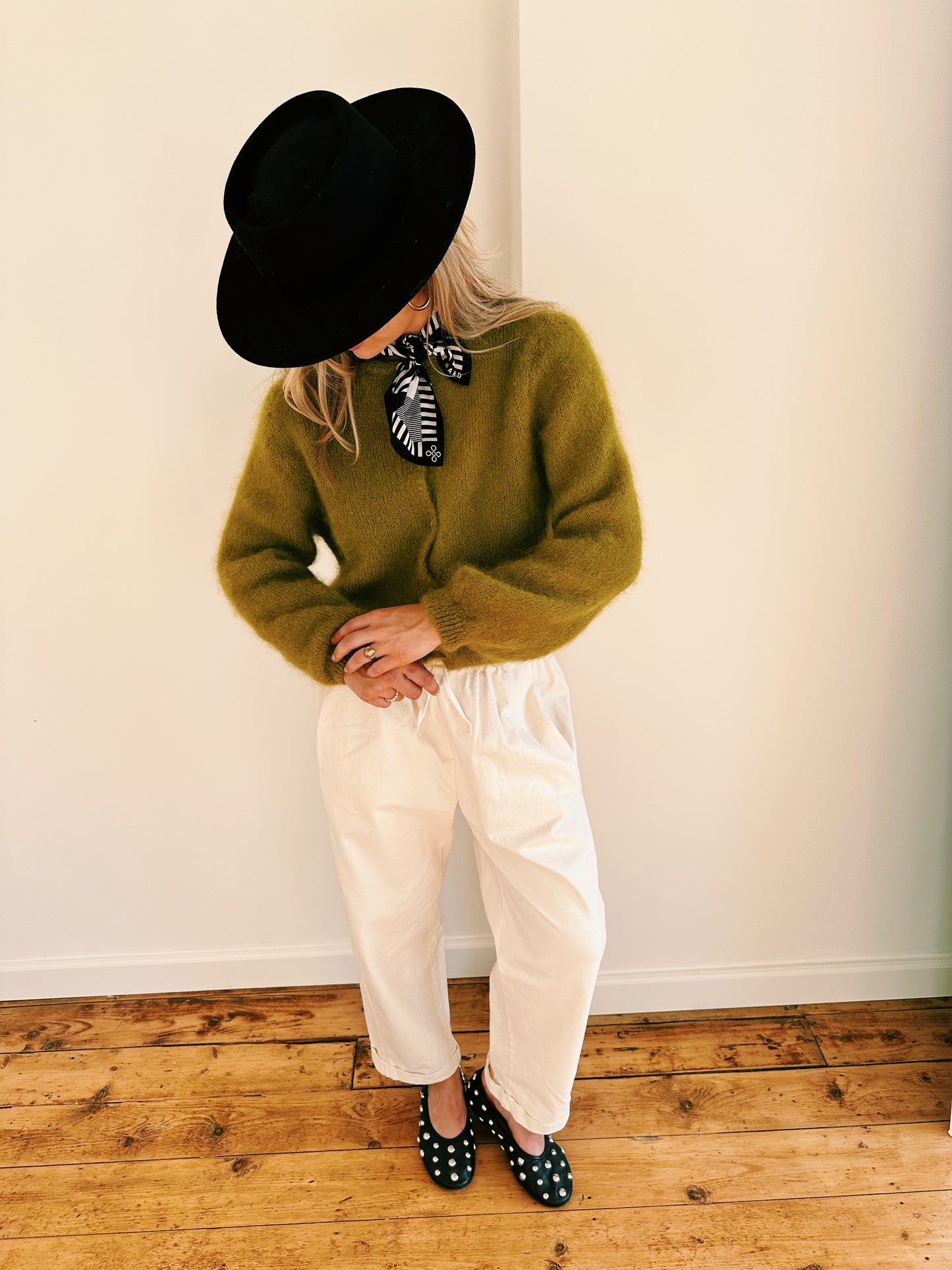 LOU - MOHAIR VEST GROEN/GEEL