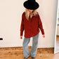 BLOUSE - SW BRUIN/ROOD GEBLOKT