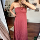 SEP - STRAPLESS JURK ROEST