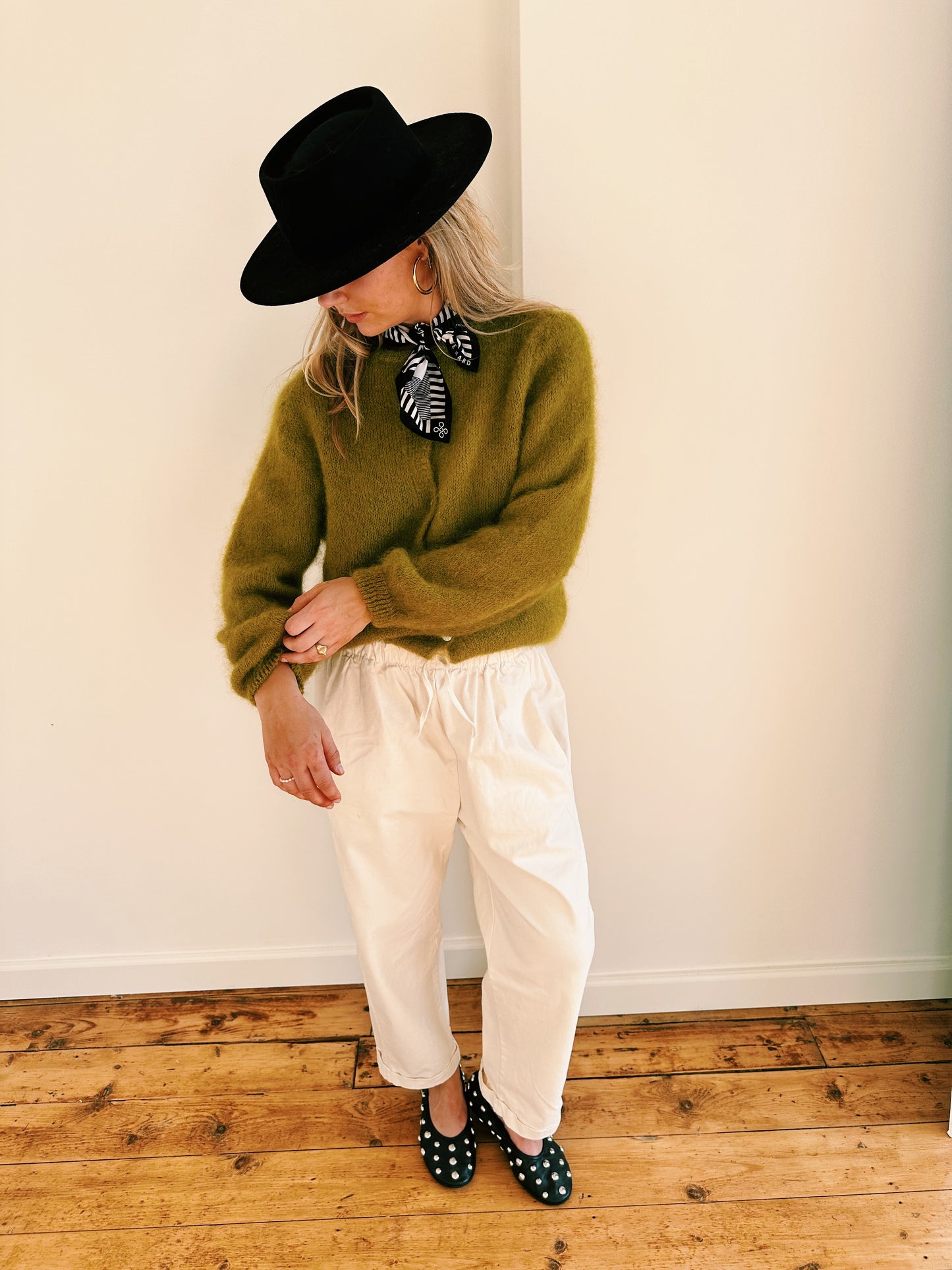 LOU - MOHAIR VEST GROEN/GEEL